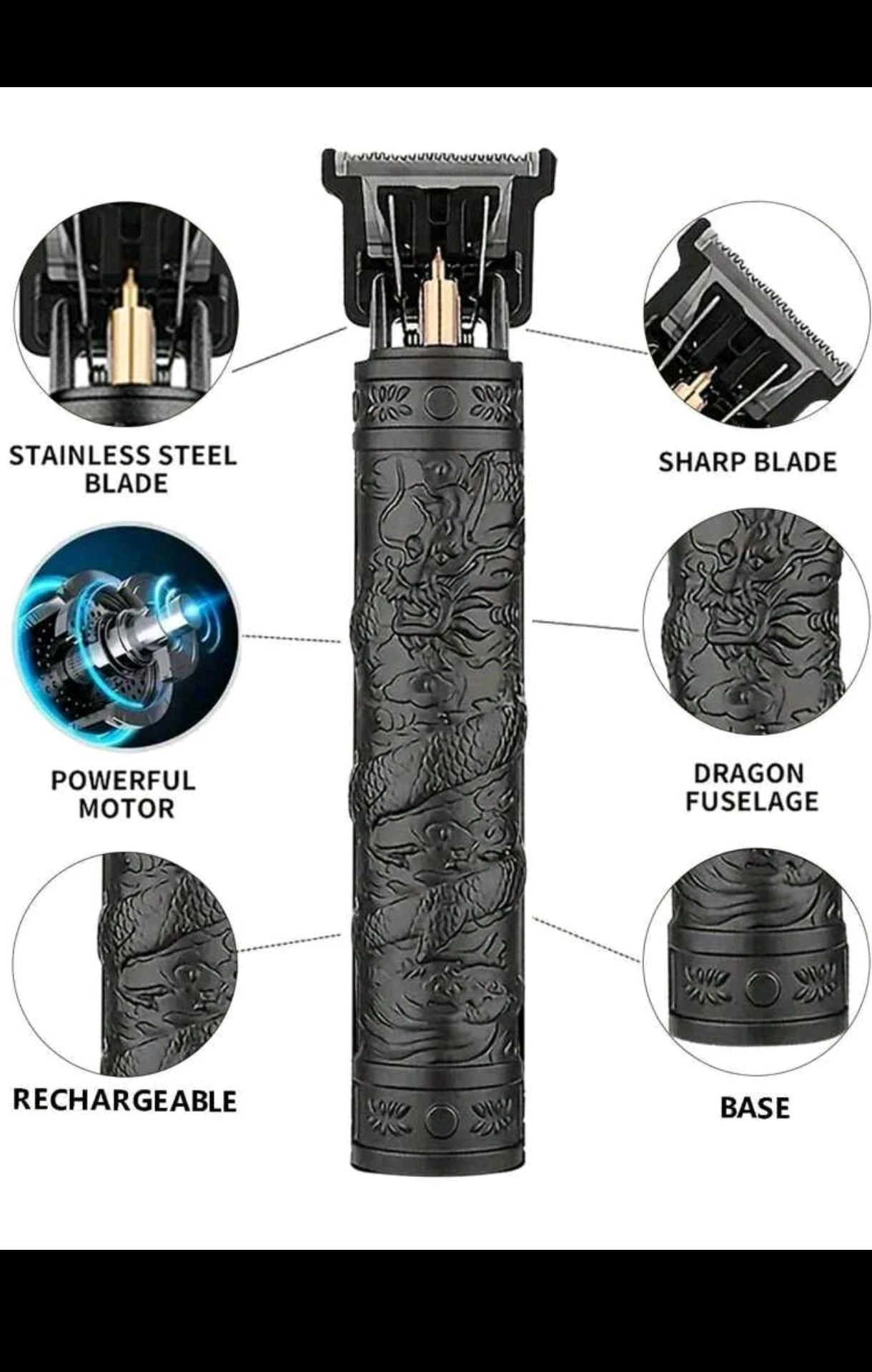 Máquina Patillera Profesional Inalámbrica WEEME - Edición Dragón Imperial 3