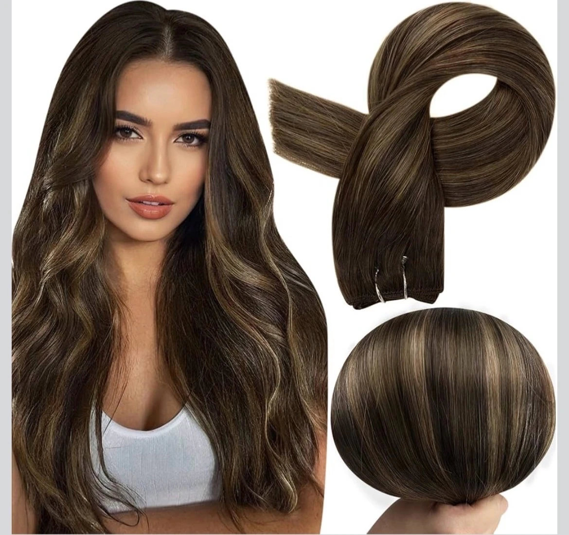 Extensiones de cabello 22 pulgadas, para coser 130g