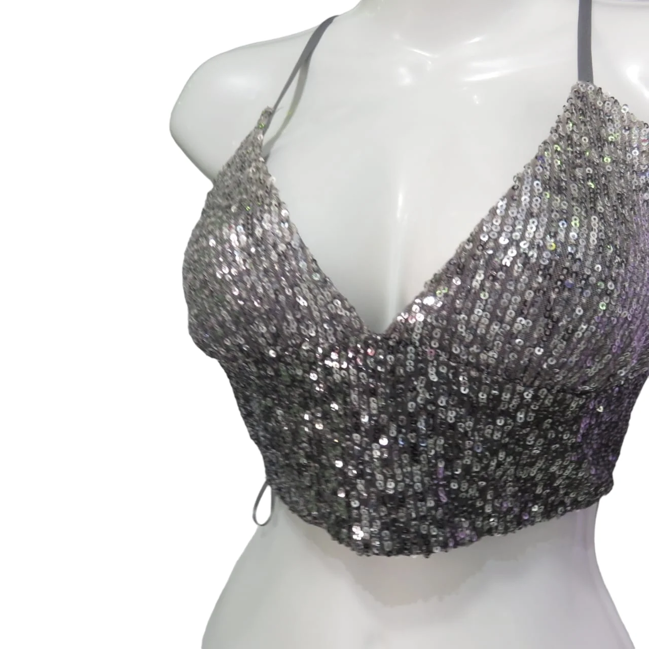 Top con lentejuelas gris 3