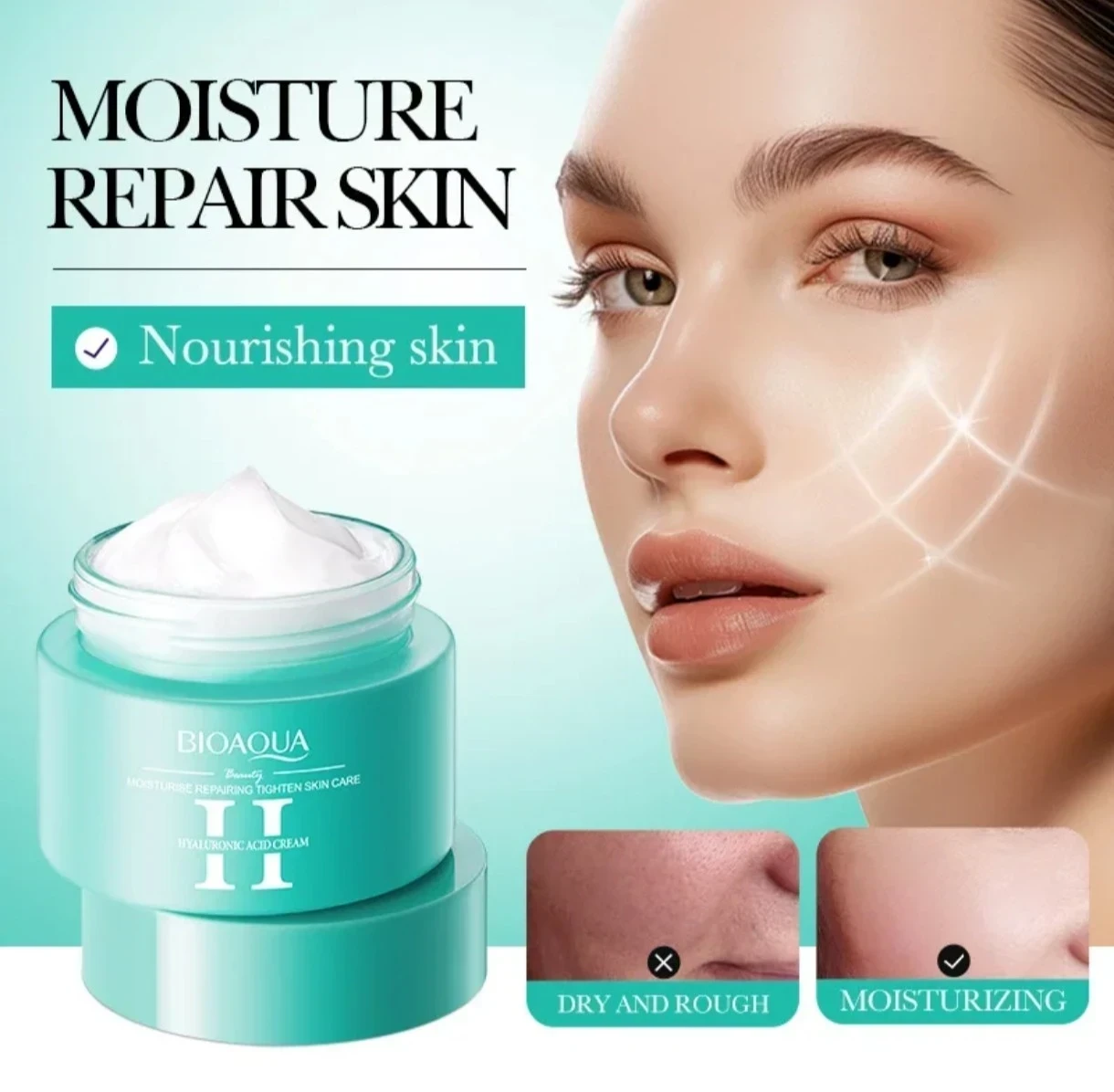 Crema Hidratante Bioaqua con Ácido Hialurónico ✨💧