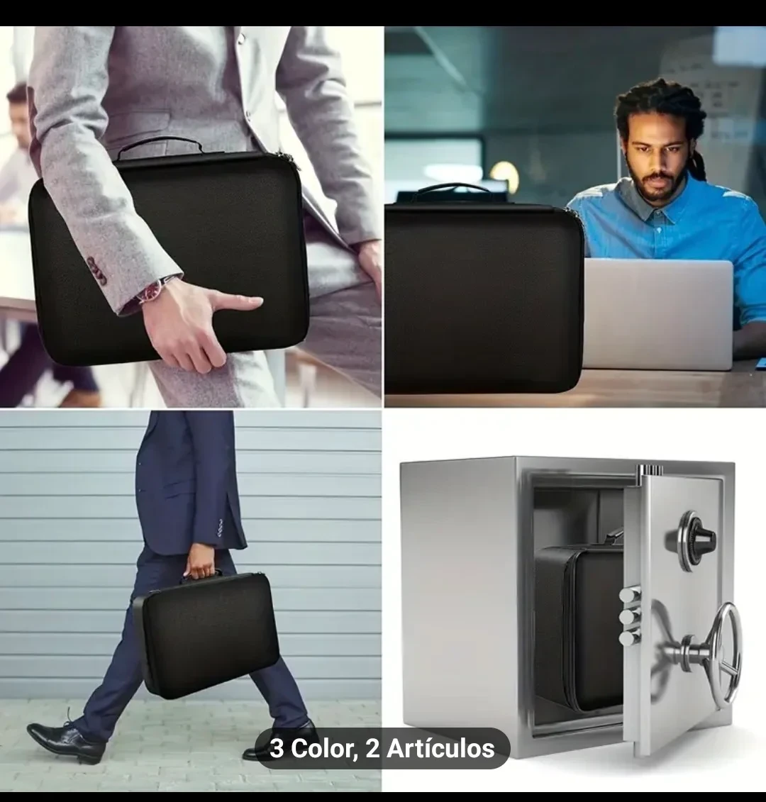 1pc Bolsa de documentos con cerradura de combinación, 4