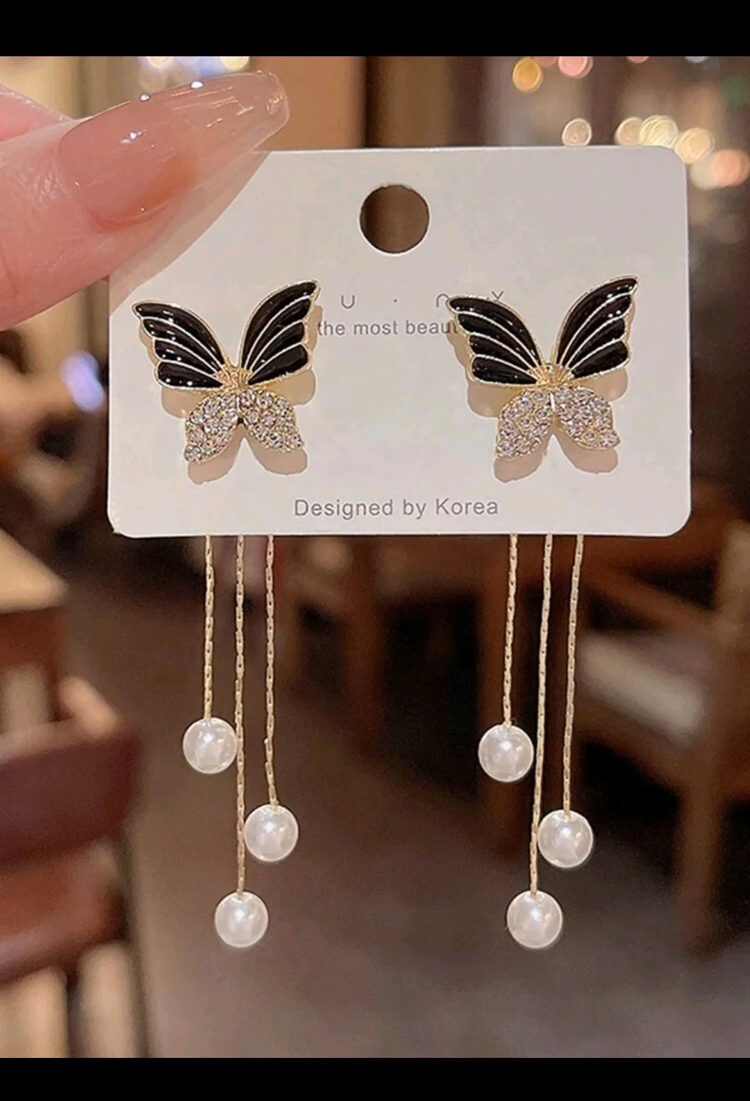 Aretes de mariposa negra  2