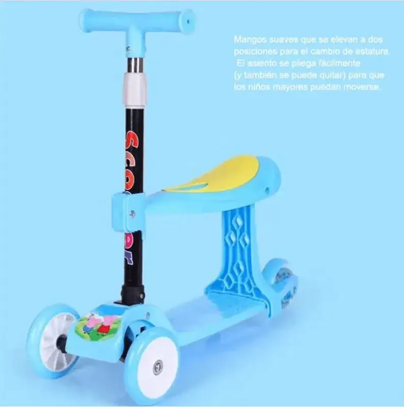 Patín Scooter Montable 3 Ruedas Luz LED  2