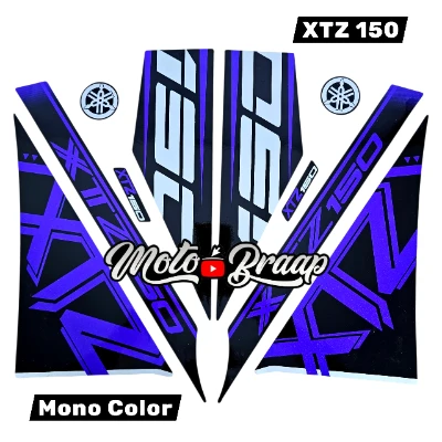 XTZ 150 Calcomanias 2025 MONOCOLOR Morado negro gris