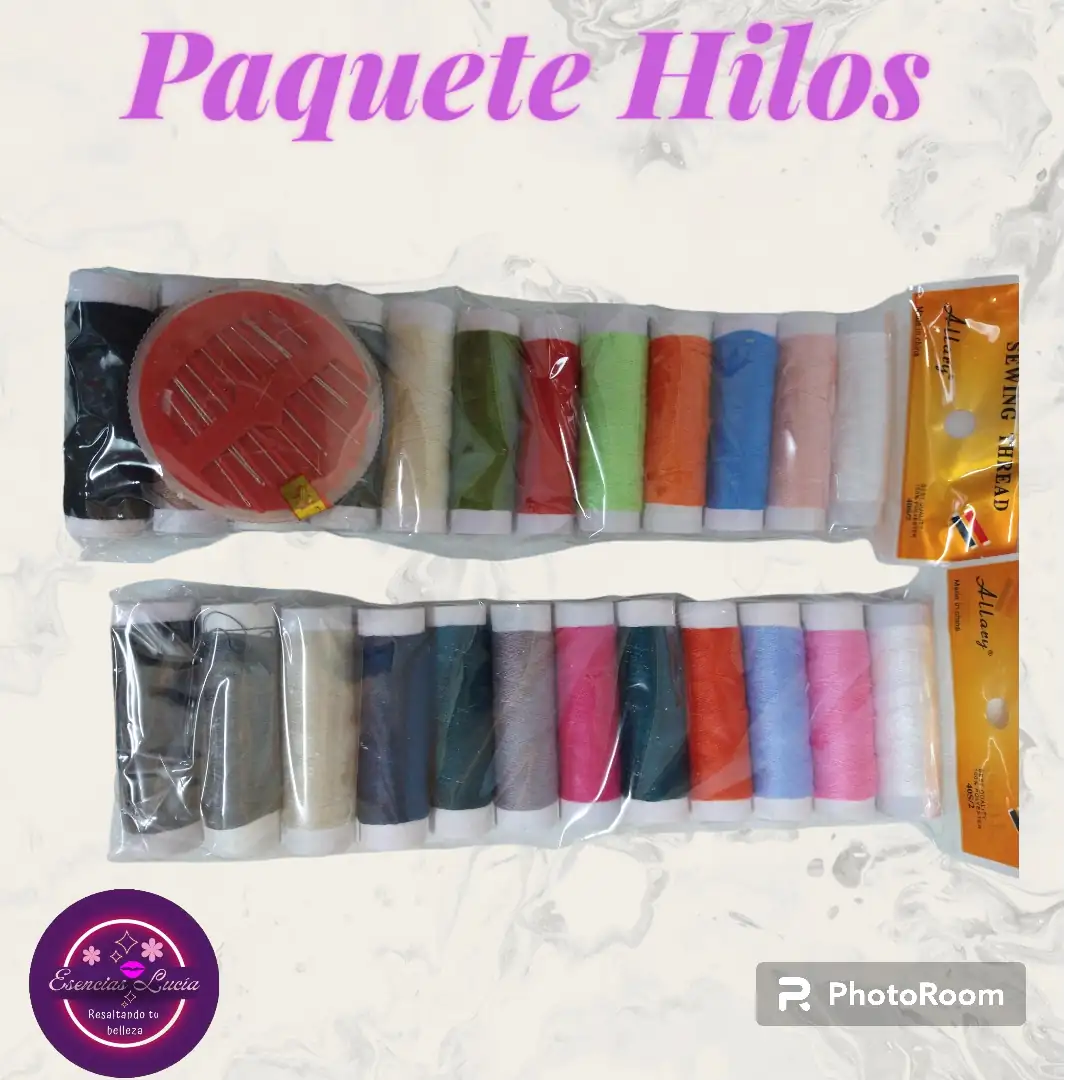 Paquete de hilos con agujas 