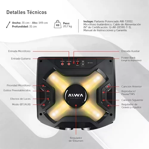 Parlante AIWA AW-T2012 6