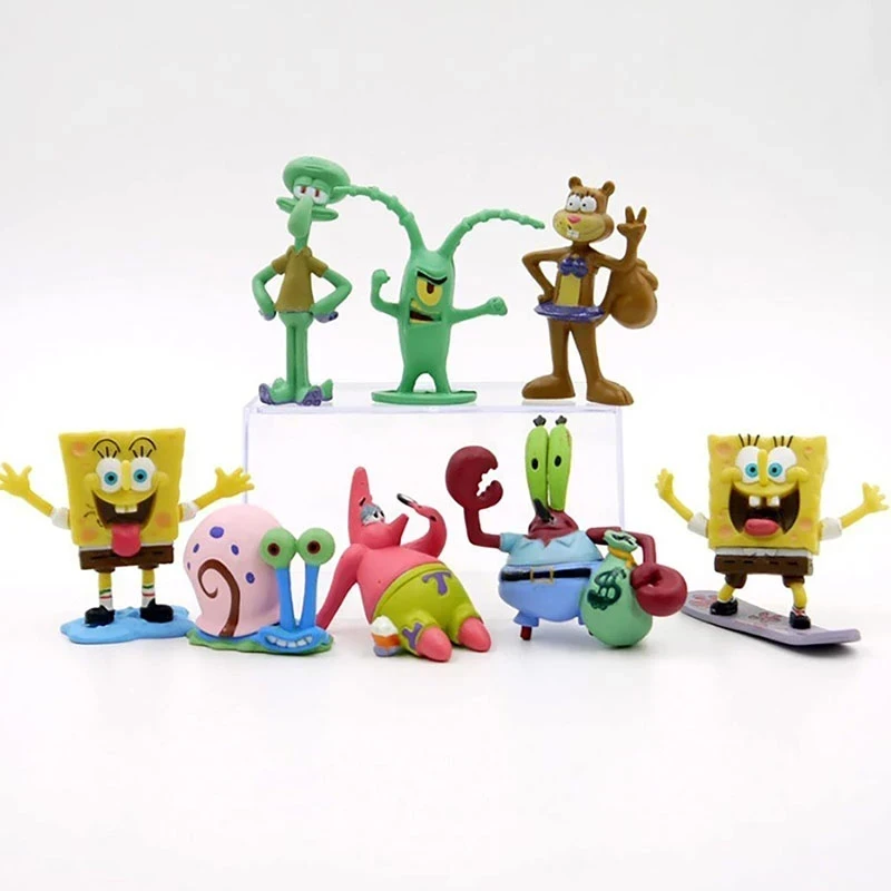 Adorno de Pvc Set de 8 Personajes Bob Esponja PVC-8