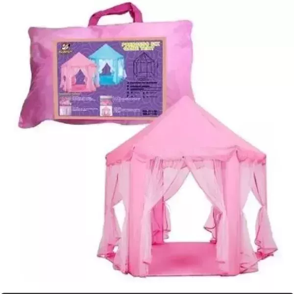 Carpa castillo tull rosado y celeste 4
