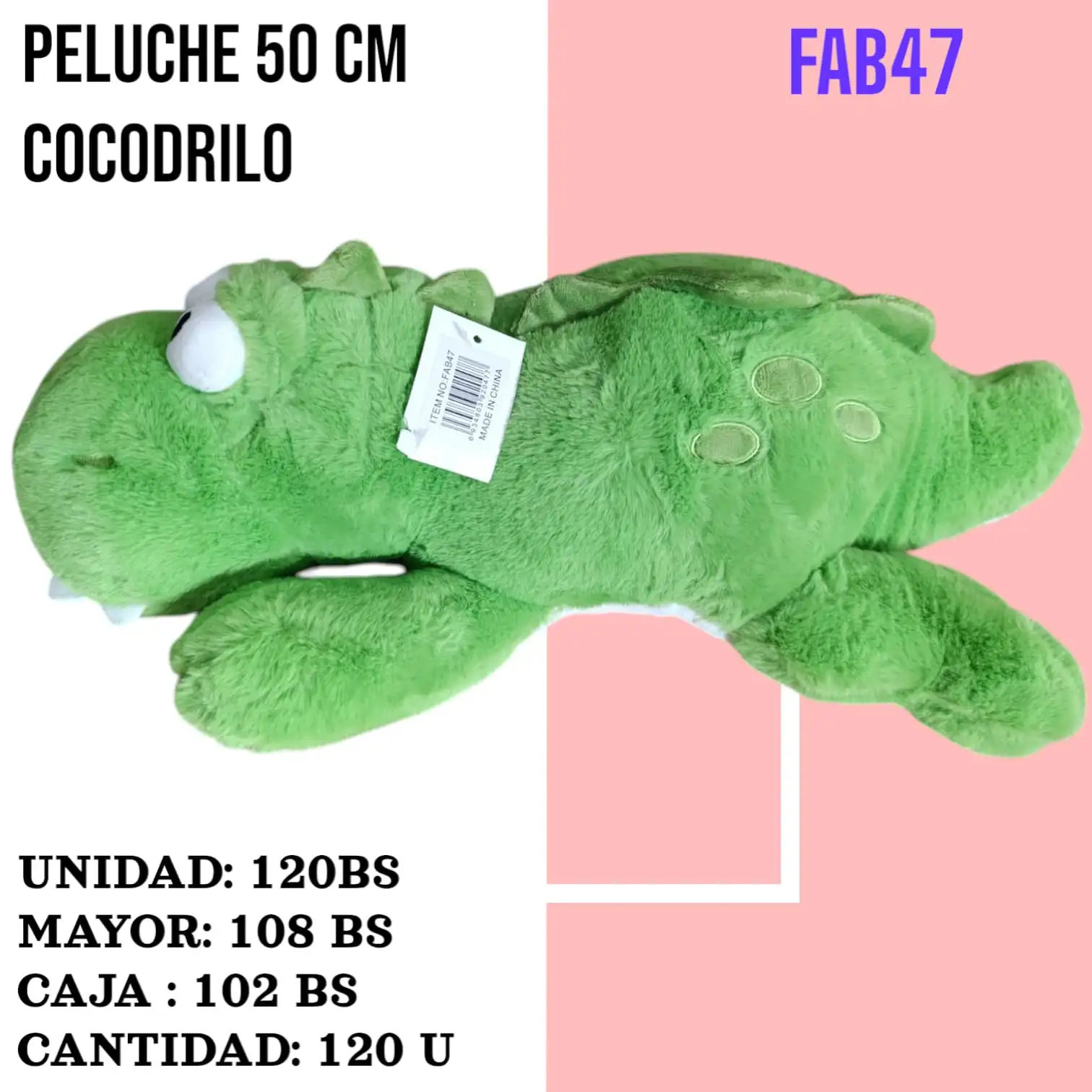 PELUCHE COCODRILO FAB47