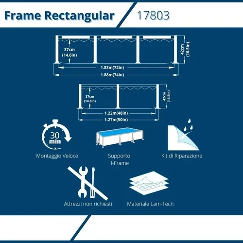 Pileta Estructural Rectangular Avenli 188x127x42cm 1128l 2