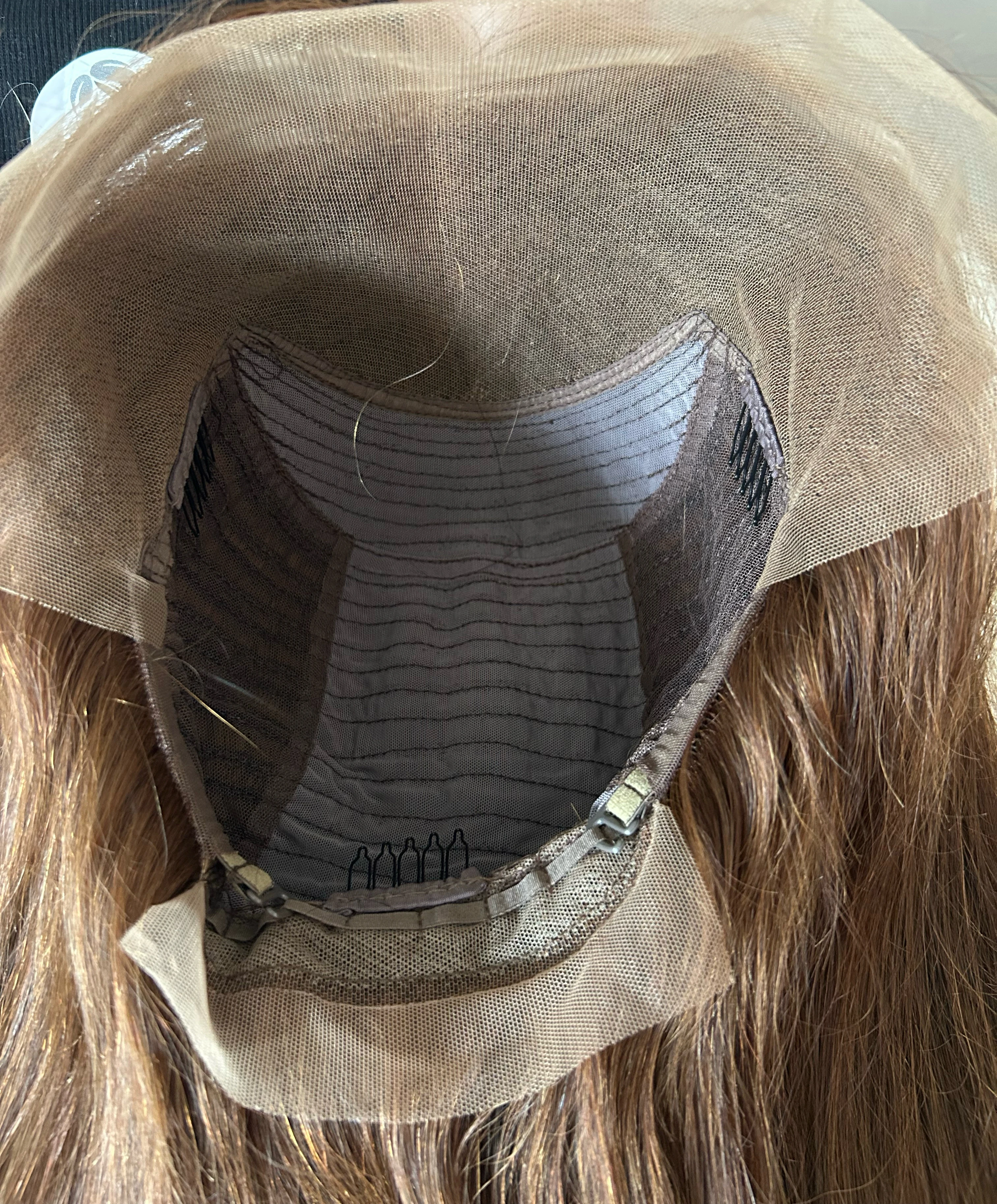 Peluca lisa de 24 pulgadas cabello humano, chocolate medio, frontla lace 13x4, densidad  media  5
