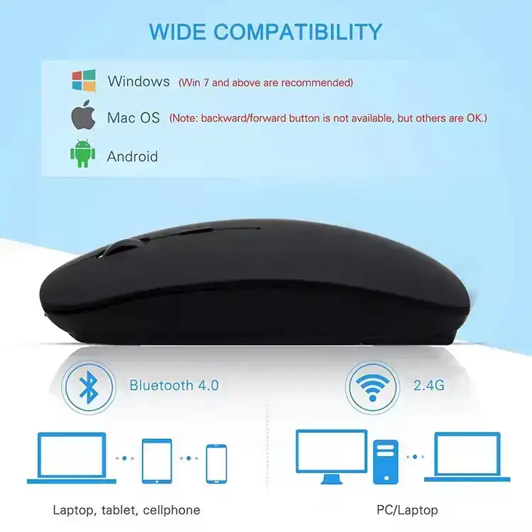 MOUSE OPTICO  BLUETOOTH + 2.4 4