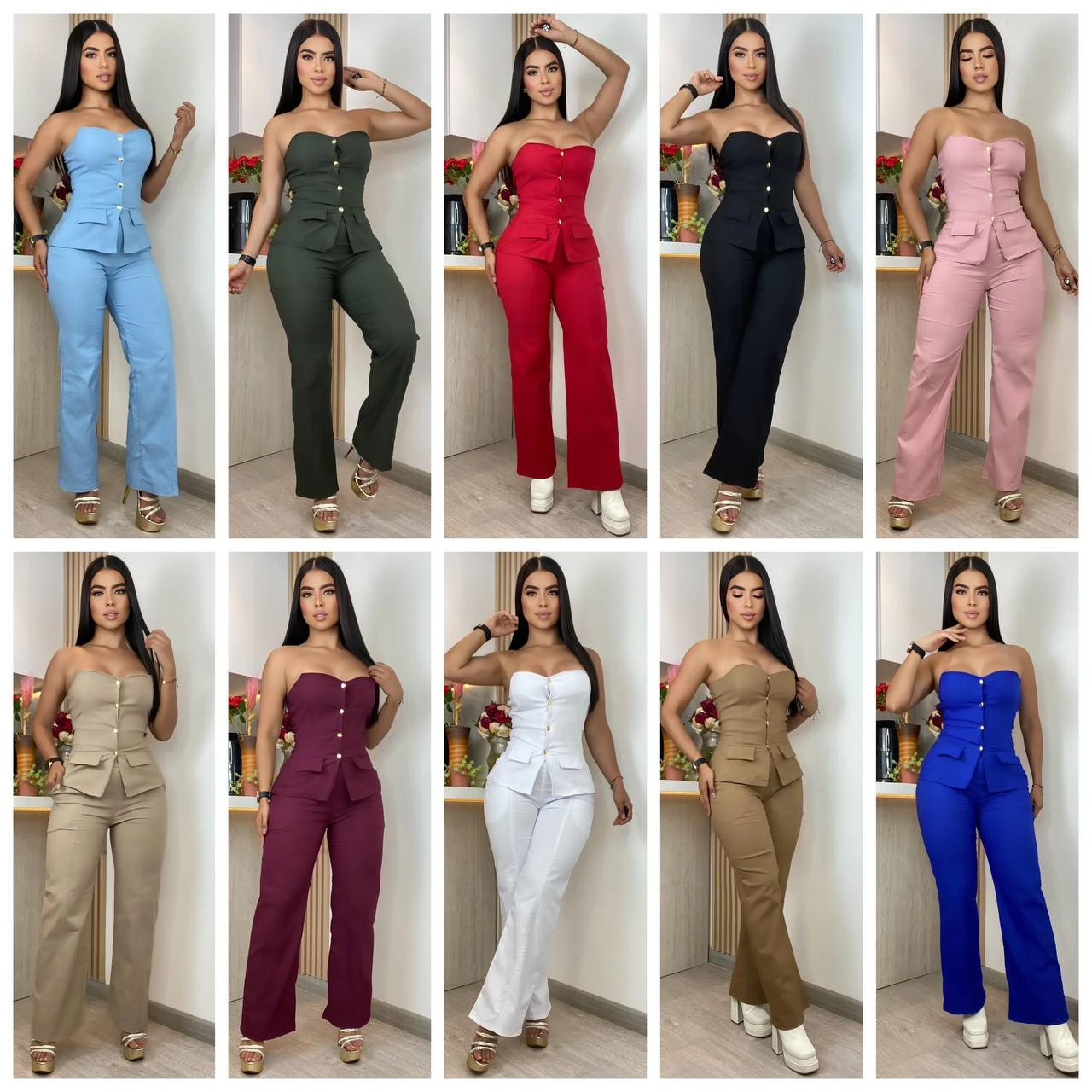 Conjunto pantalón y blusa 