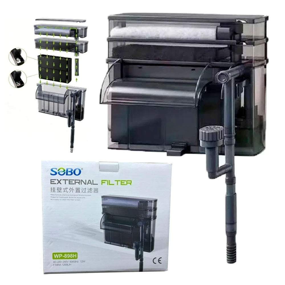 Filtro Mochila Sobo Wp-898h 12w 1200l/h
