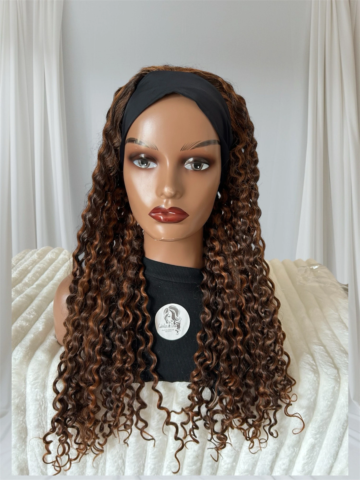Peluca rizada 26 con diadema  2