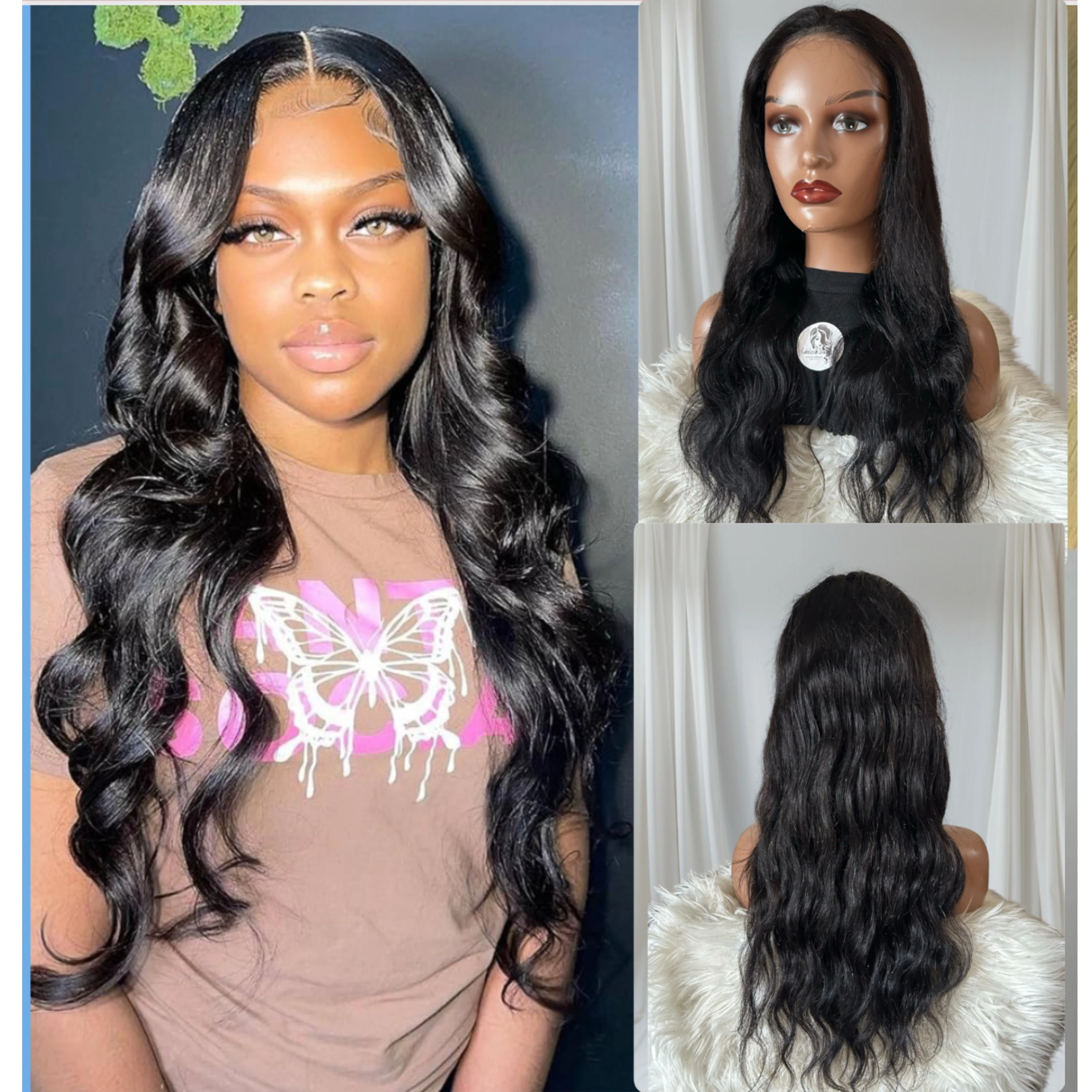 Peluca cabello humano 24 pulgadas, frontal lace HD 13x4 