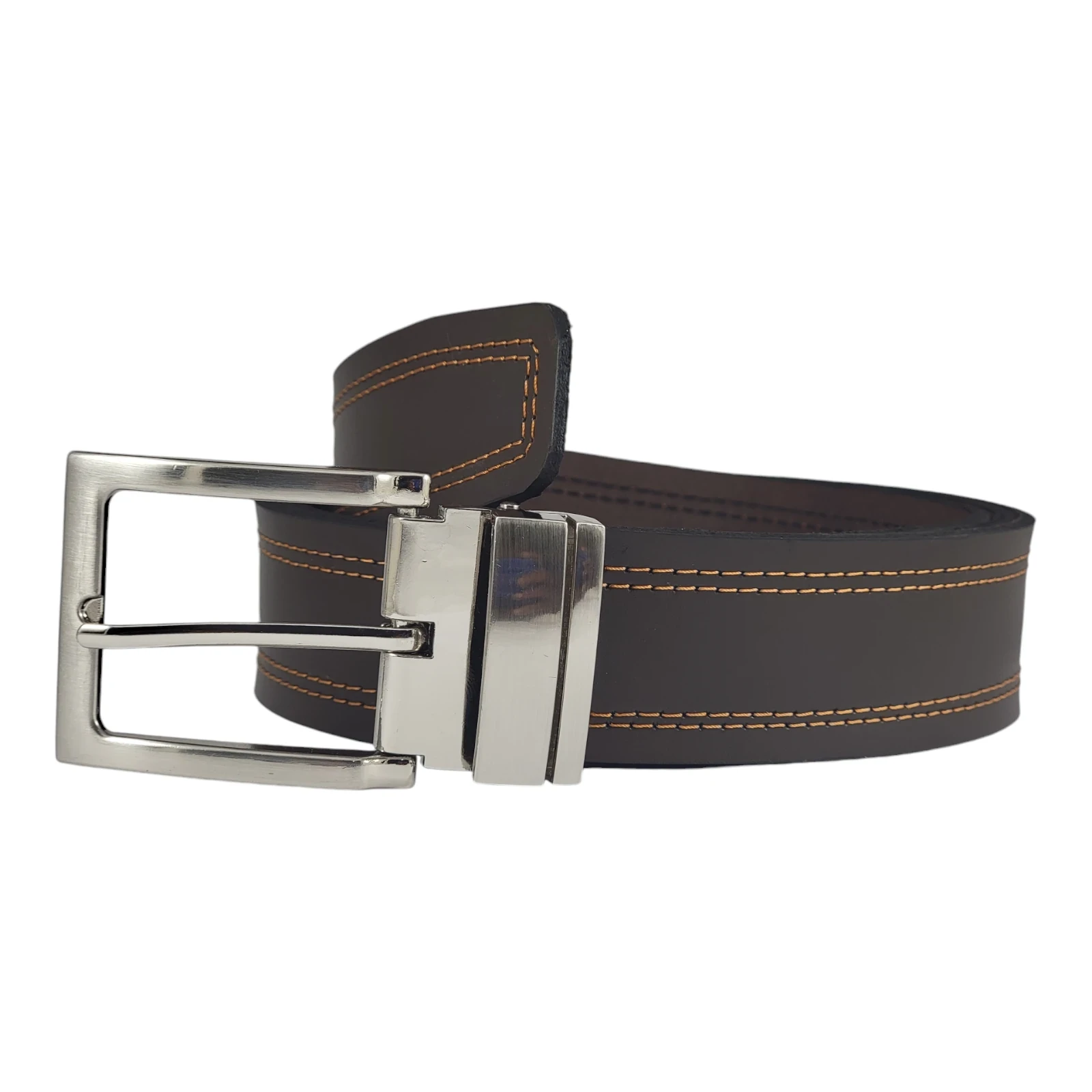 Faja formal cuero vaqueta cafe oscuro  2
