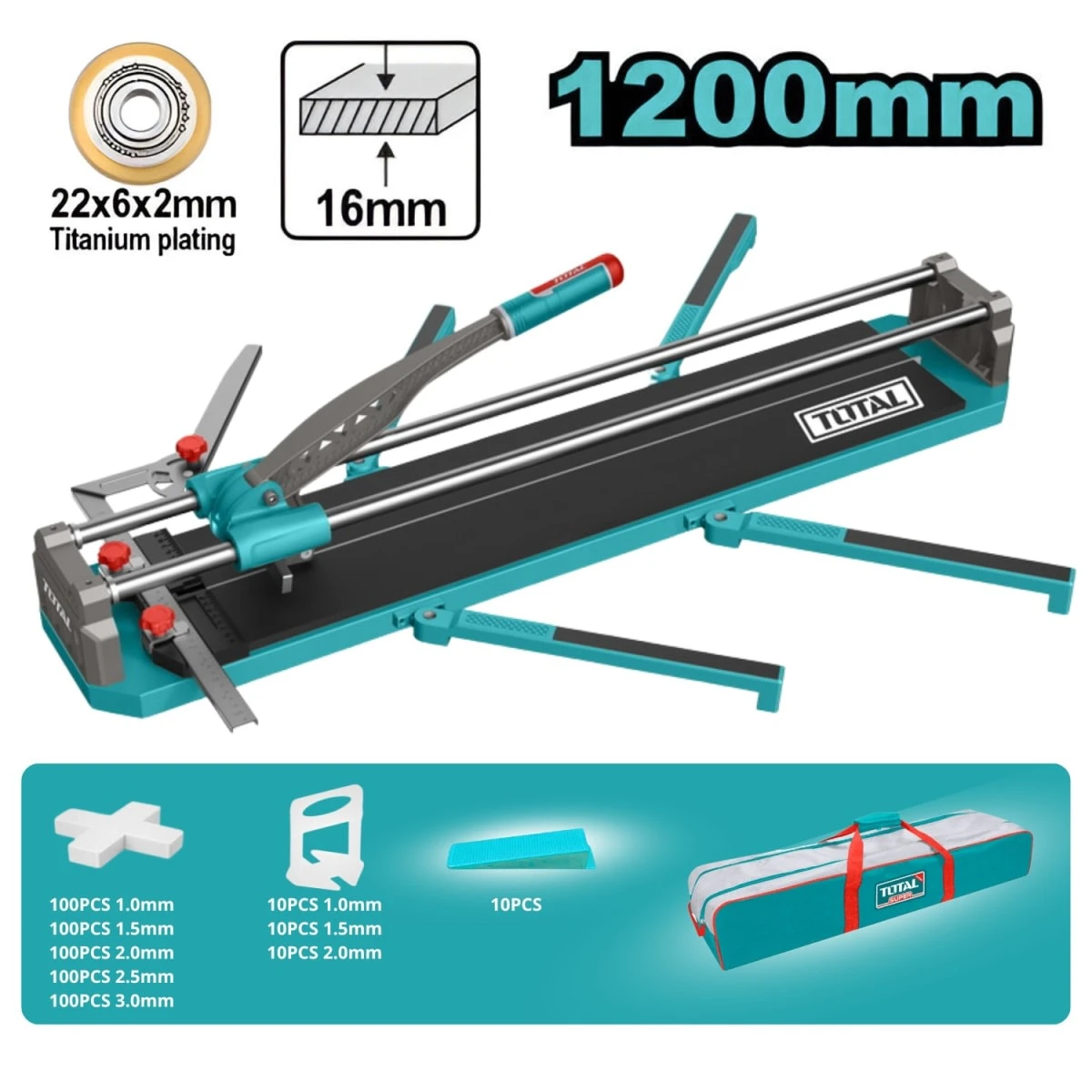 THTC12008-TTVLI20015 Cortador de mayolica 120cm + vibrador de mayolica 50kg 20v total 4
