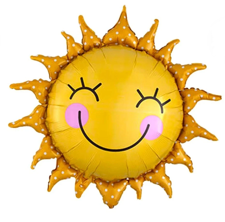 Globo metalizado sol con carita 65x65cm 