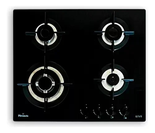 Anafe Vidrio FLORENCIA 4 Hornallas Multigas 6749 Negro 3