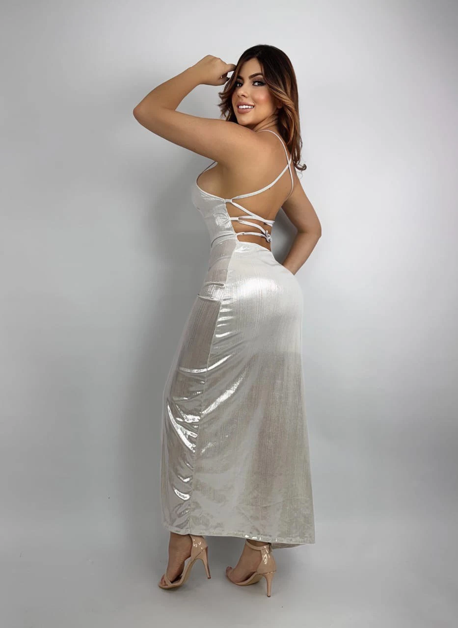 Vestido Elegante metalizado Dama 4