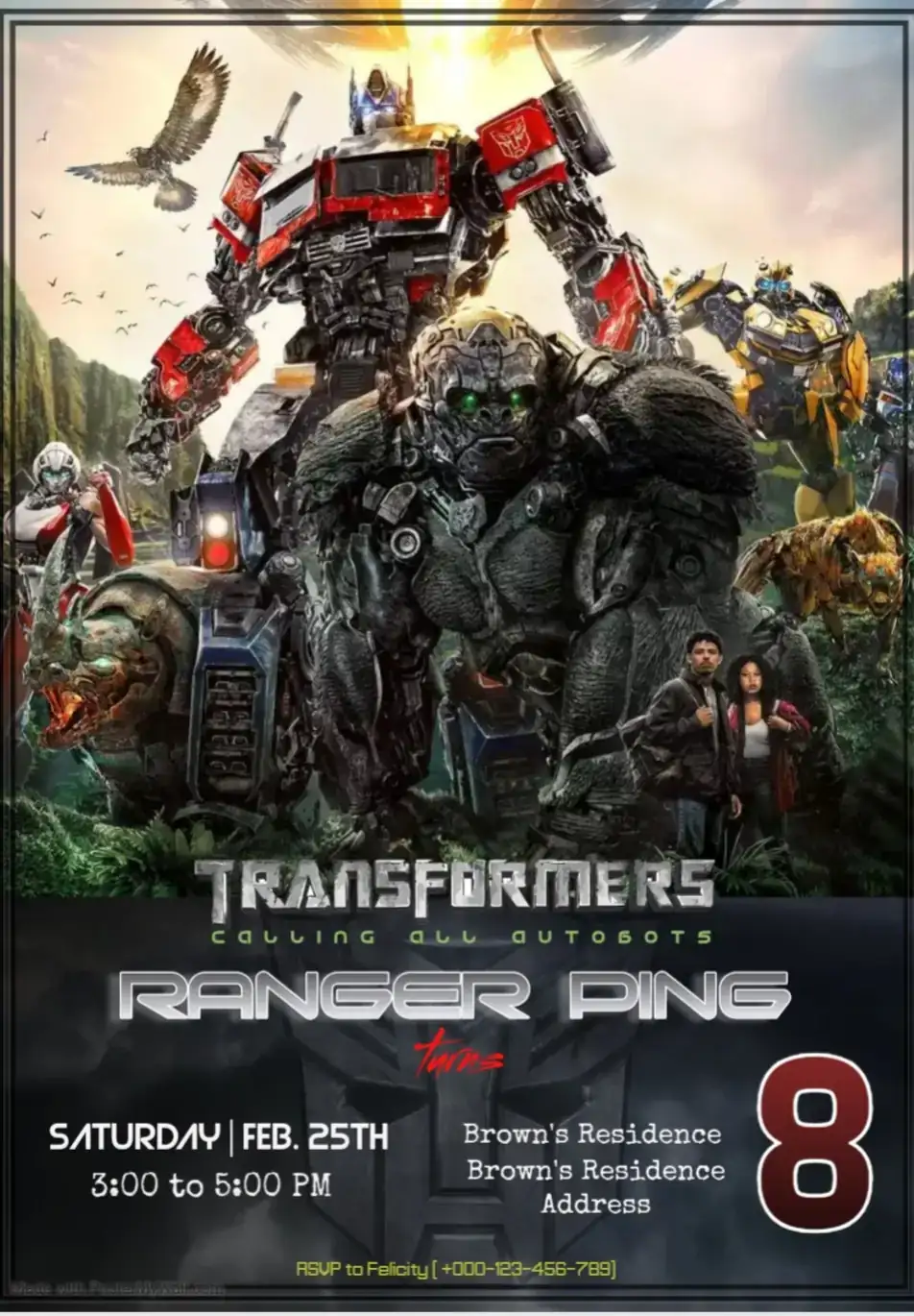 Invitación en video y estática de Transformers
