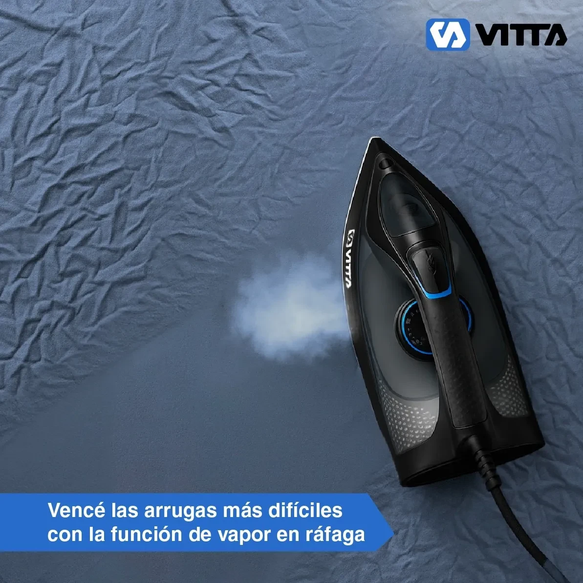 Plancha A Vapor Vitta Acero Inoxidable 2200w Negro 2