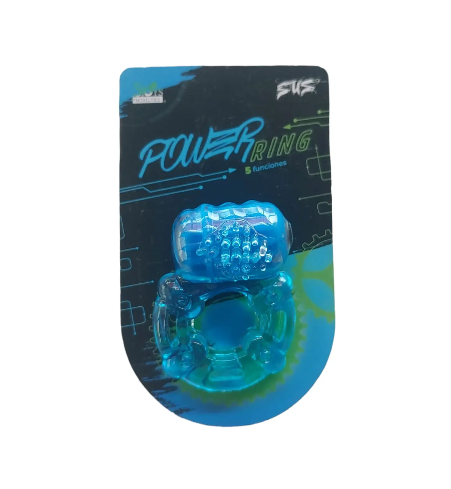 POWER RING - ANILLO REUSABLE (5 FUNCIONES) - ESTIMULADOR ELECTRICO - AZUL