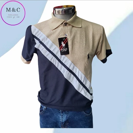 Playera M franja de color 3