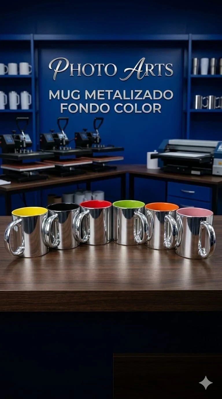 Mug Metalizado Fondo Color