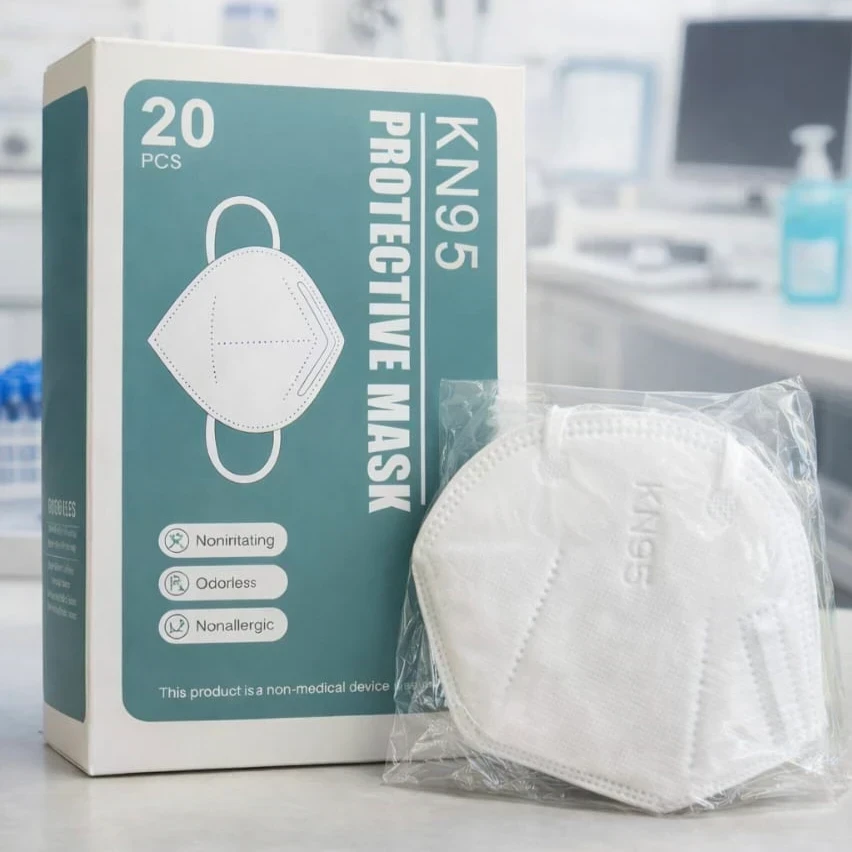 CUBREBOCAS KN95 BLANCO 20 PIEZAS (NO INCLUYE CAJA)