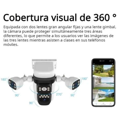 Cámara De Seguridad Solar Triple Lente Wifi Exterior 10 Zoom 6