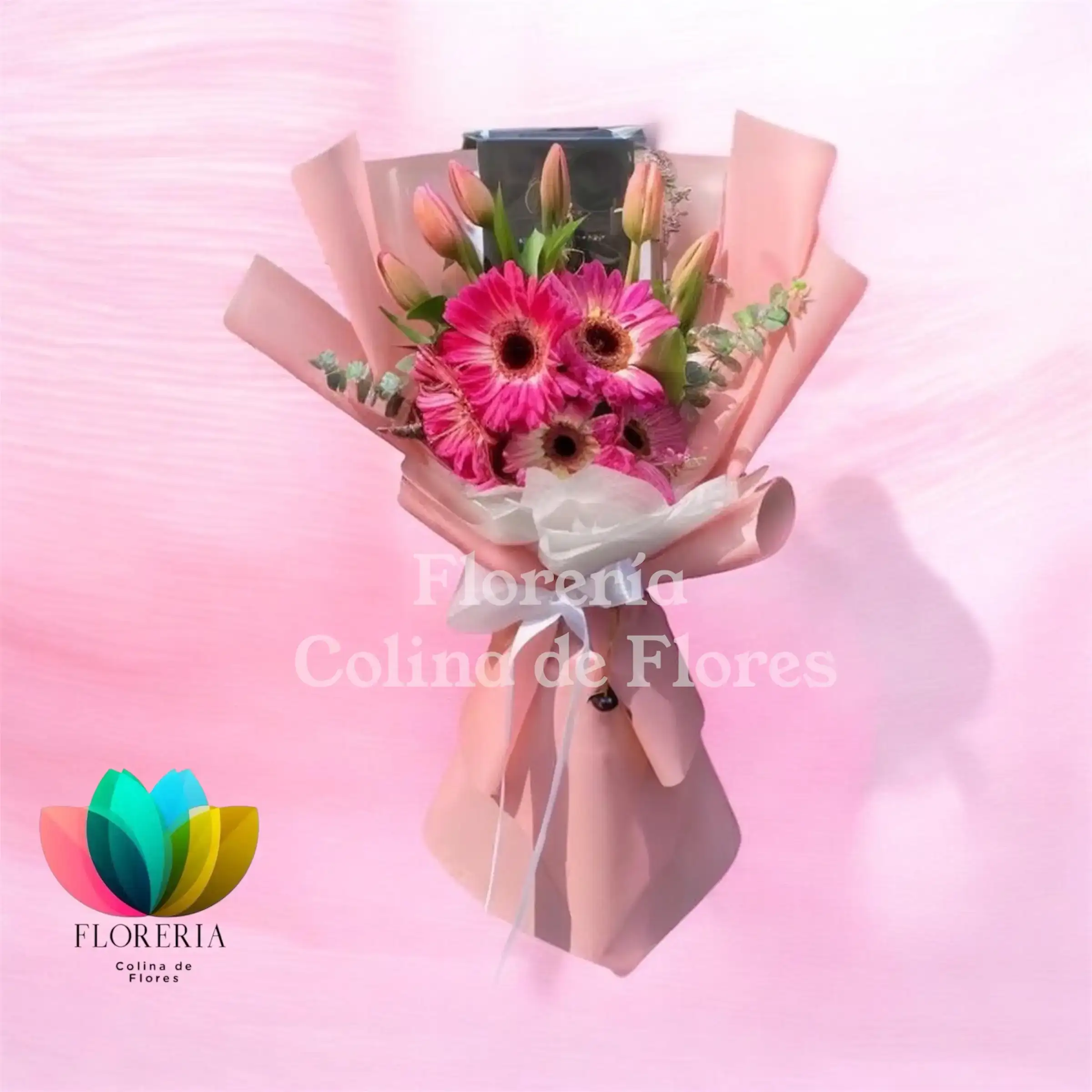 Tulipanes con gerberas