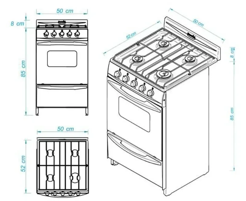 COCINA ESCORIAL PALACE BLACK  A GAS NATURAL  2