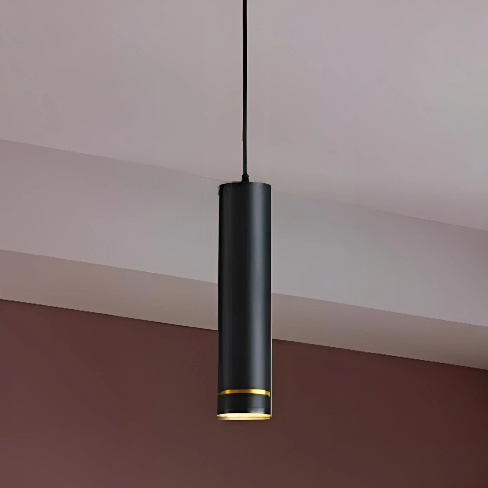 LAMPARA COLGANTE MOINS NEGRA+DORADA 1L GU10