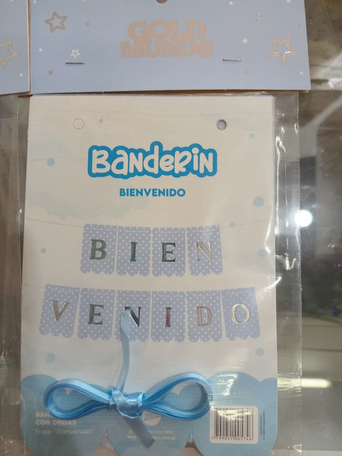 BANDERIN BIENVENIDO CELESTE