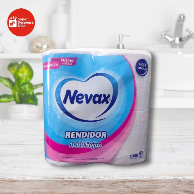 Papel Higiénico Nevax Rendidor 1000h 4Rollos