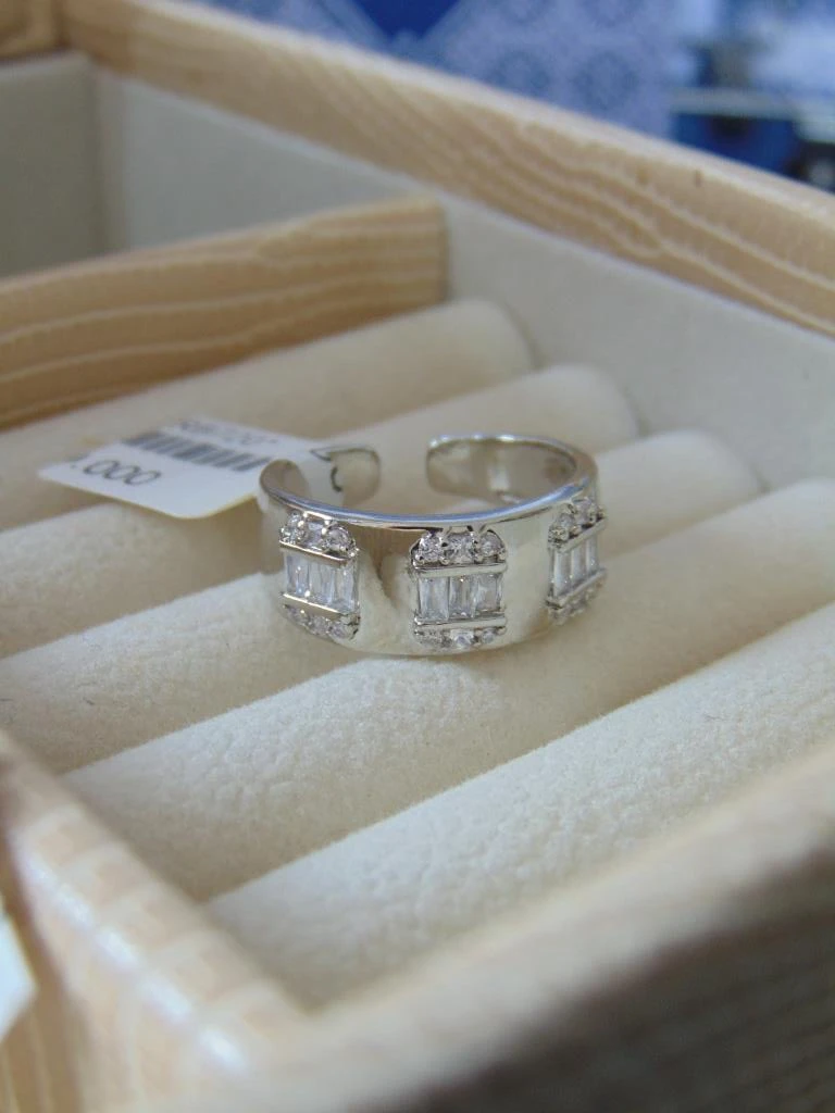 ANILLO ACERO PLATE GRUESO BAGUET LISO 3