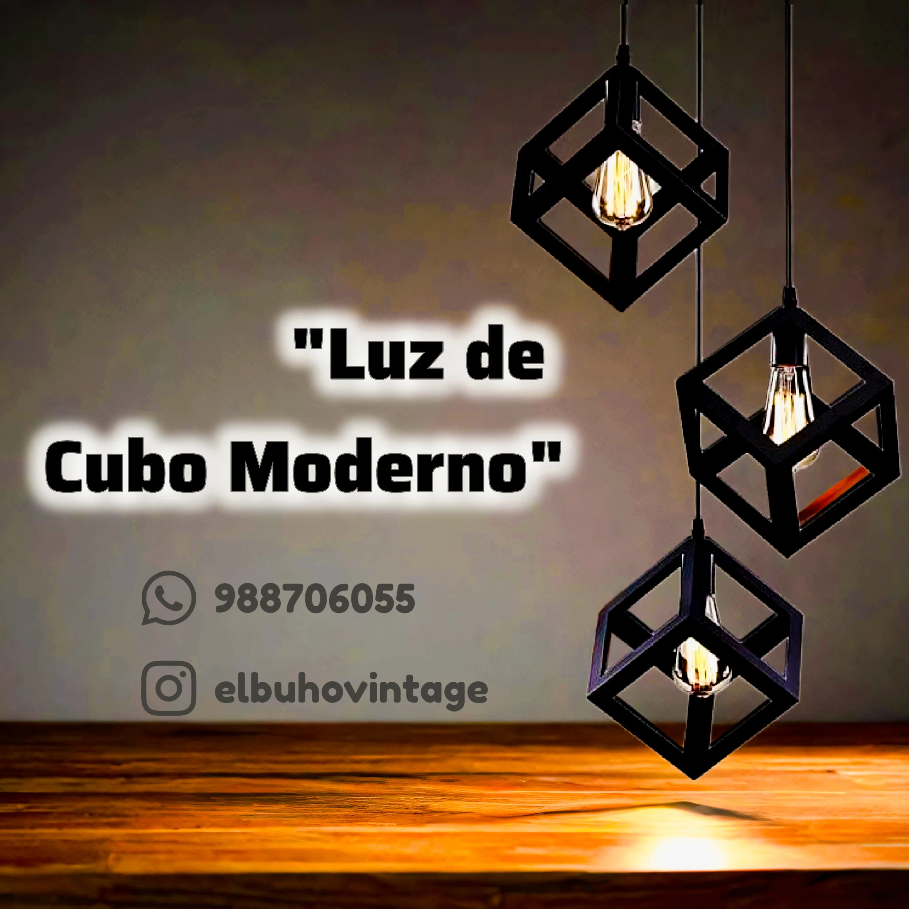 Lámpara Colgante Tipo Cubo