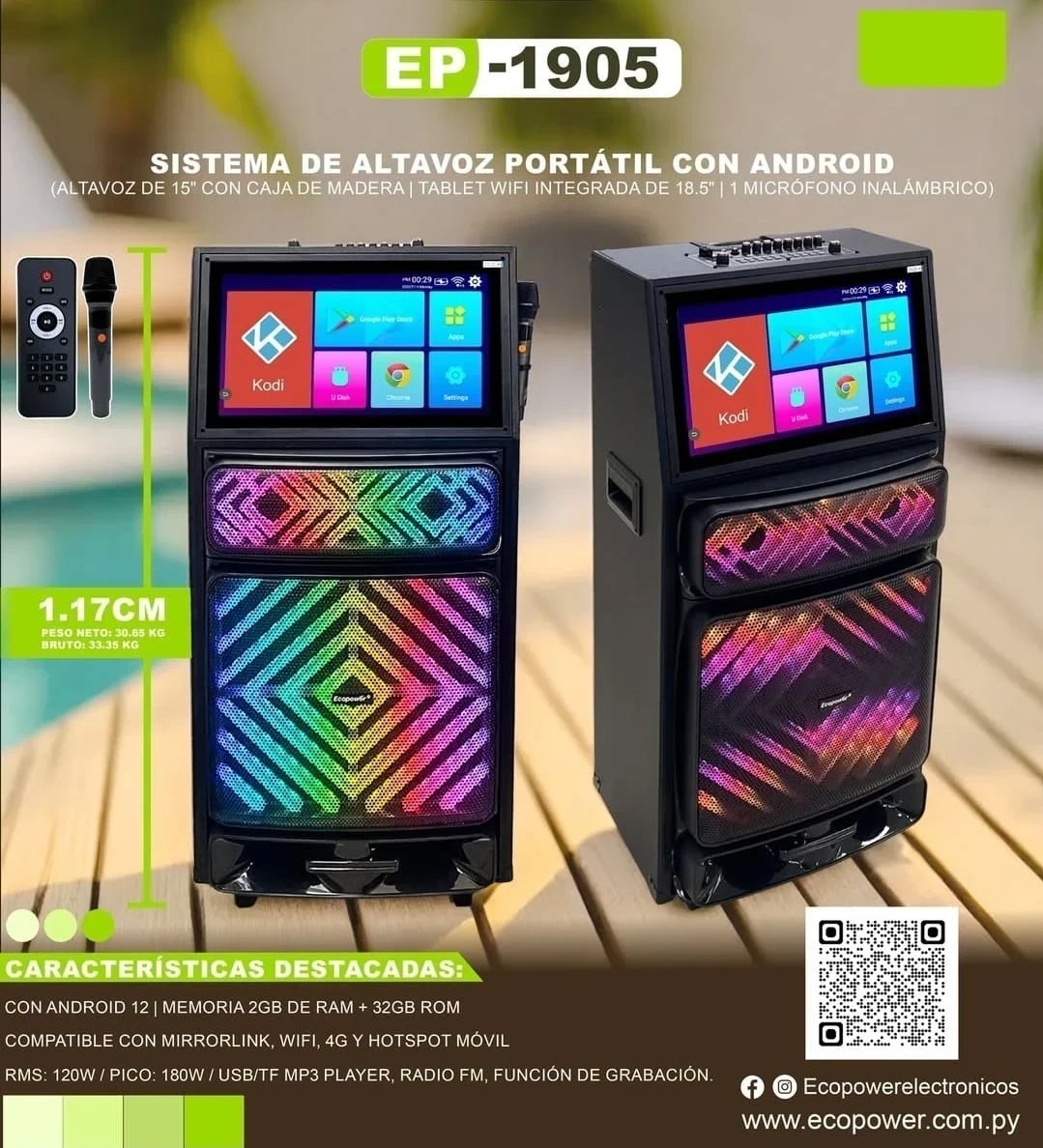 OUTLET PARLANTE ECOPOWER C/PANTALLA EP-1905 