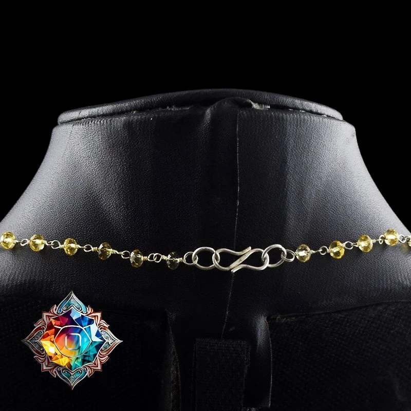 Bello collar de cristal facetado amarillo 5