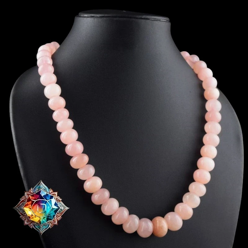 Exclusivo collar de cuarzo rosa genuino 2