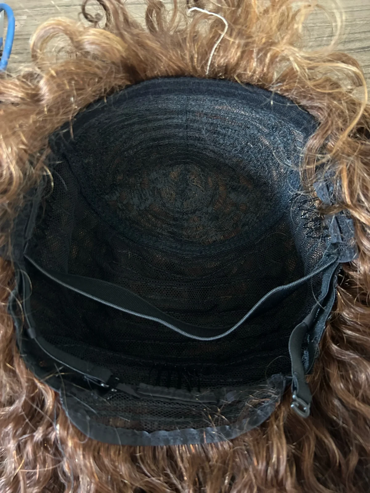 Pelucas cabello humano con flequillo rizado sin pegamento  con reflejos miel onda de agua rubio 6