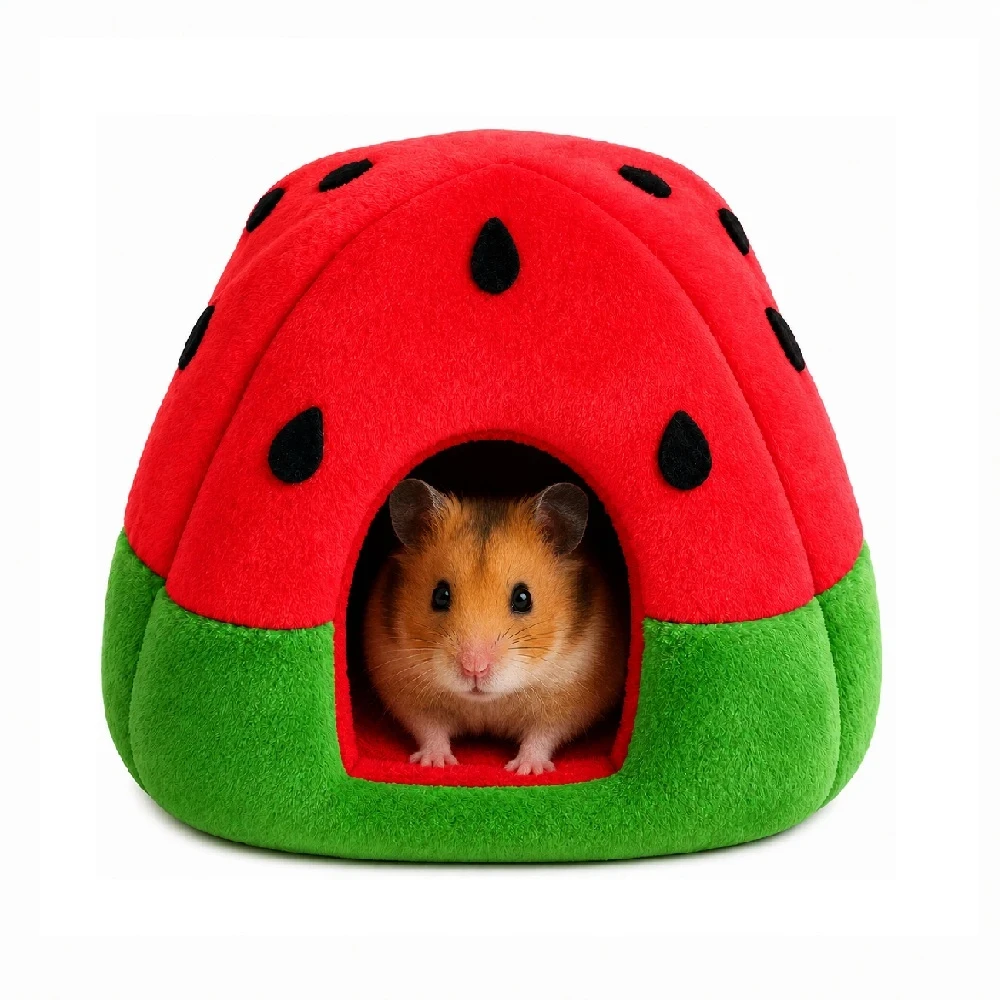 Cama Tipo Cueva Para Hamster Diseño Temático Sandía
