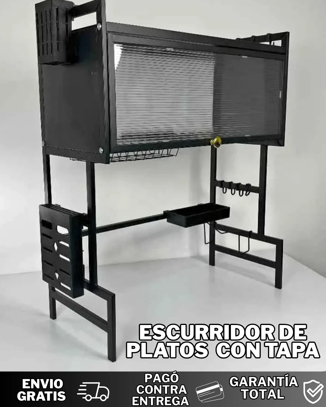ESCURRIDOR DE PLATOS CON TAPA  2