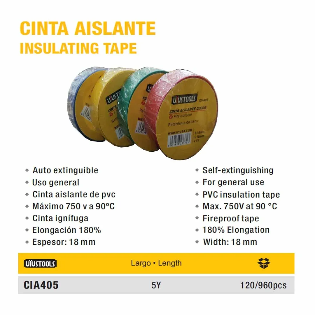 CINTA AISLANTE COLORES 5 Yard UYUST 0.15x18mm