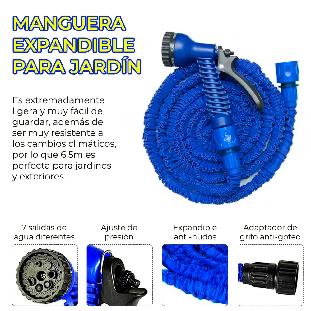 Manguera Flexible Expandible 7.5Mts Con Pistola  4