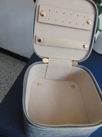 JOYERO LUXURY VIAJERO EN CREMALLERA GAMUZA GRIS  7