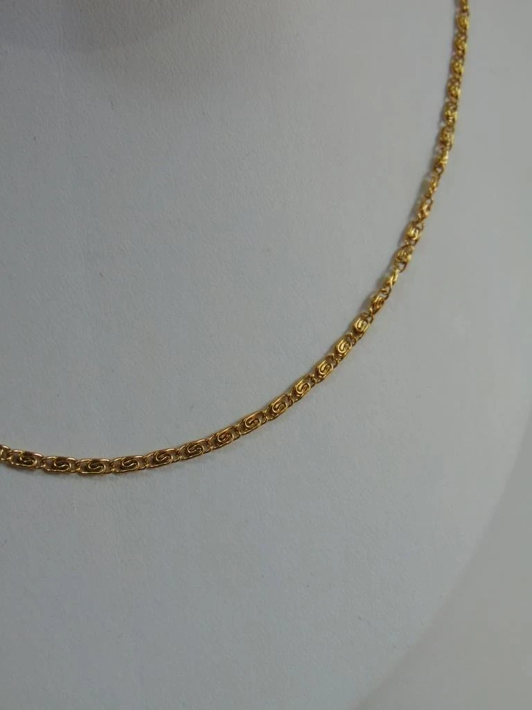 CADENA ACERO DOR TEJIDO CARACOL 60CM 2