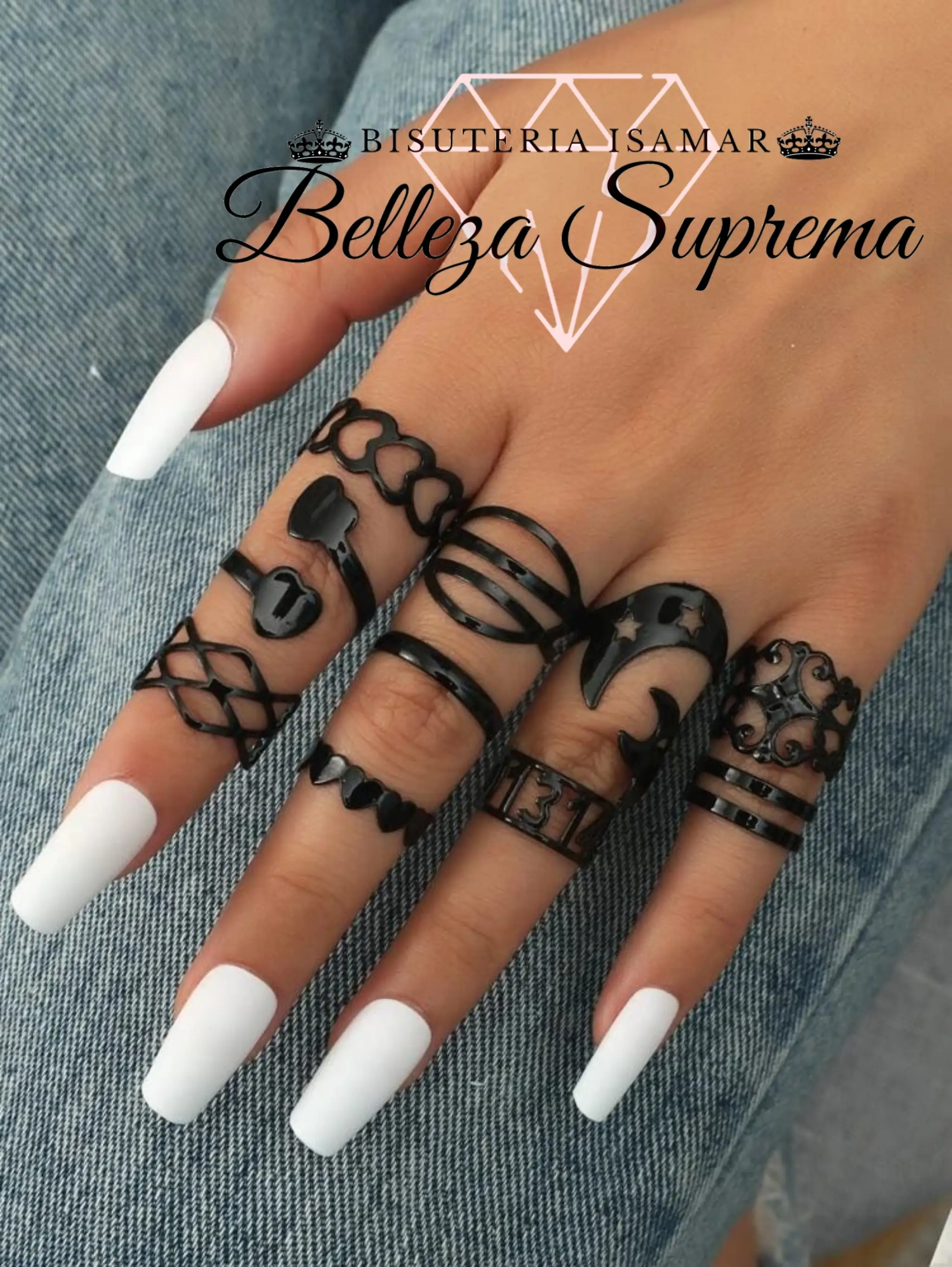 SET DE ANILLOS NEGROS  2